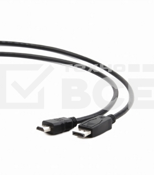 Кабель DisplayPort-HDMI Gembird/Cablexpert 1,8м, 20M/19M, черный, экран, пакет (CC-DP-HDMI-6)