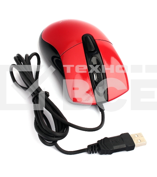 Мышь проводная Gembird MOP-415-R красный, 2400 dpi, USB, кнопки - 4