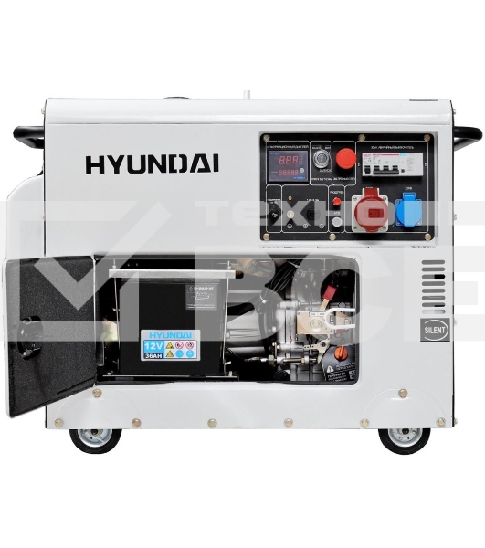 Электрогенератор дизельный Hyundai DHY 8000SE-3, 6.5 кВт, 72.6 дБ, 156 кг