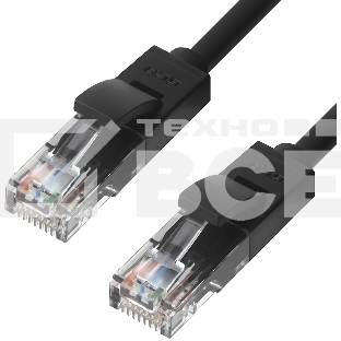 Патч-корд Greenconnect Патч-корд UTP прямой 10m AWG24 кат.5е,  RJ45,  медь, литой (Черный), пластик пакет (GCR-LNC06-10.0m)