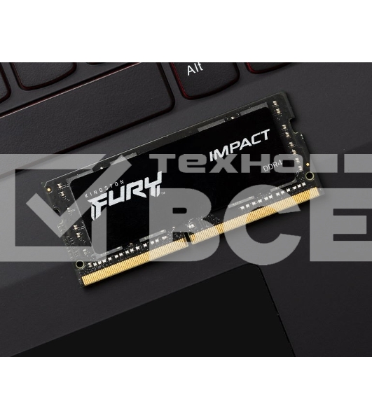 Оперативная память Kingston Fury Impact, DDR4, 8GB (1x8GB), 3200MHz, CL20, SO-DIMM