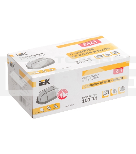 Светильник Iek LNPP0-1202-1-100-K01 НПП1202 белый/овал с реш. 100Вт IP54 ИЭК