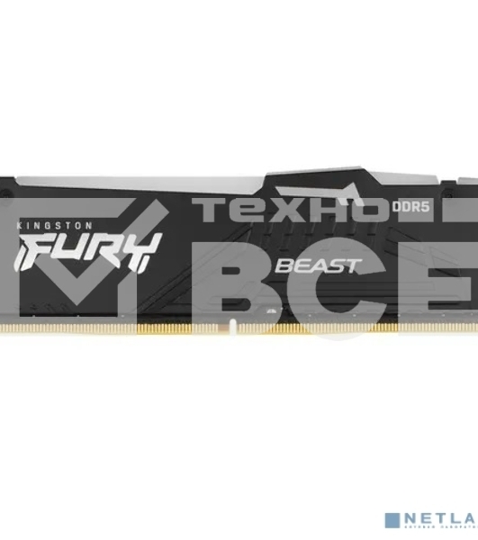 Оперативная память Kingston Fury Beast, DDR5, 32GB (1x32GB), 5600MHz, CL36, DIMM, радиатор, RGB, чёрный