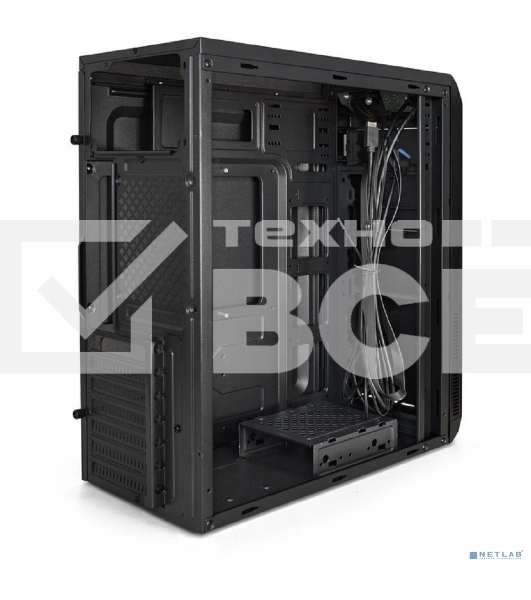 Компьютерный корпус Miditower ExeGate XP-334UC (ATX, без БП, 1*USB+1*USB3.0+1*TypeC, аудио, черный)