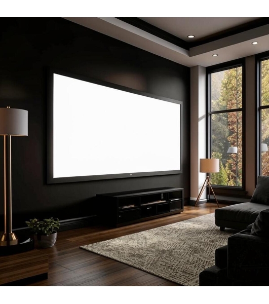 Экран для проектора S'OK SCFRV-266x150 120' 16:9 на бархатной раме, PS White, черная рама