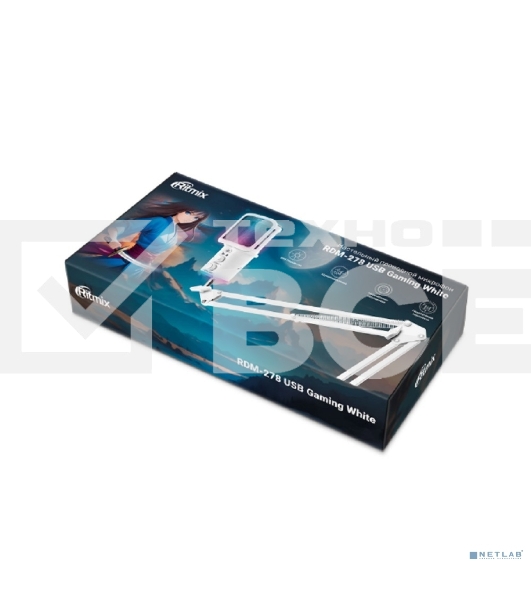 Микрофон RITMIX RDM-278 USB Gaming White Подключение Type-C - USB A/Type-C, Jack 3,5 мм на наушники; размеры микрофона: 5 * 15* 5 см