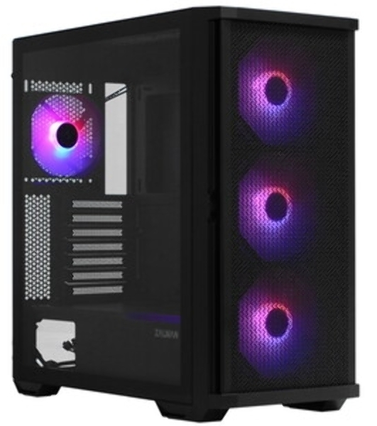 Компьютерный корпус ZALMAN Z10 PLUS, ATX, черный, WINDOW, 2x3.5', 2x2.5', 2xUSB 3.0, 1xUSB 3.1 Type-C, FRONT 3x140мм ARGb, REAR 1x120мм ARGb