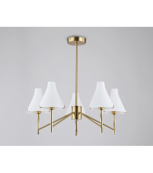 Люстра Ambrella light LH57133/5 BS/FR латунь/белый матовый E14/5 max 40W D650*590