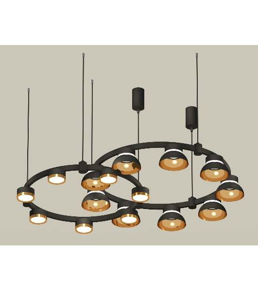 Светильник Ambrella light XR92091110/16 SBK/PYG/CL черный песок/золото желтое полированное/прозрачный GX53