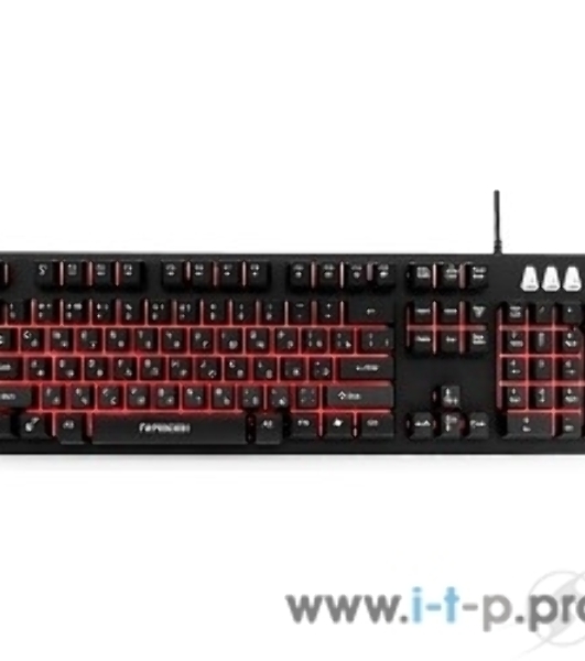 Клавиатура игровая Гарнизон GK-300G, металл, 3 различные подсветки, USB, черный, антифантомные и механизированные клавиши,