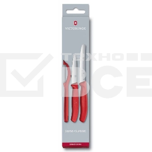 Набор ножей кухон. Victorinox Swiss Classic Paring (6.7111.31) компл.:3шт красный карт.коробка
