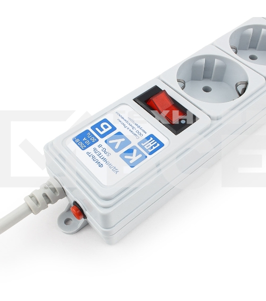 Фильтр-удлинитель Power Cube B 3,0 м 5 розеток (серый) 10А/2,2кВт