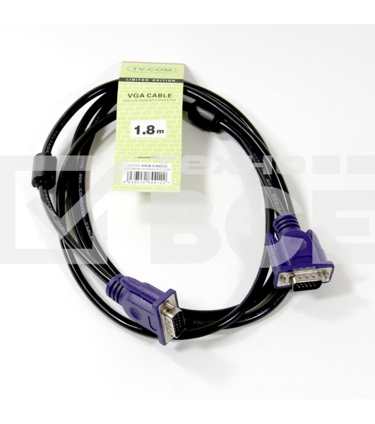Кабель соединительный SVGA (15M/M) 1,8m 2 фильтра TV-COM <QCG120H-1.8M>
