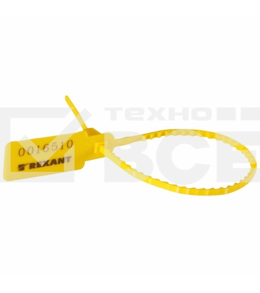 Пломба пластиковая номерная 255 мм желтая Rexant