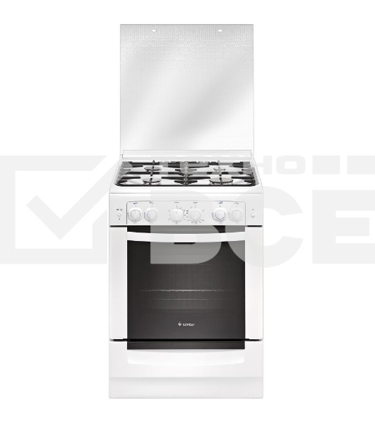 Плита газовая Gefest ПГ 6100-02 белый, конфорок 4 шт, духовка 52 л, 60 см x 85 см x 60 см