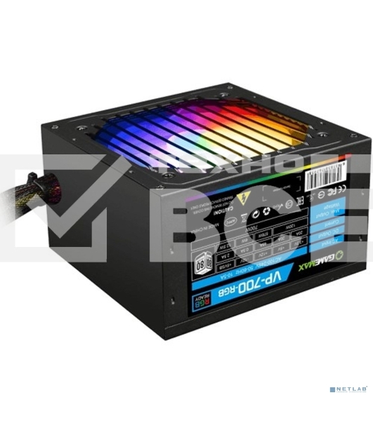 Блок питания GameMax VP-700-RGb, 700Вт, 80 PLUS Bronze, 120мм, черный