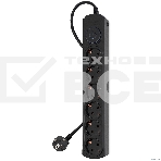 Сетевой фильтр Ippon BK-6-EU-3-10-B 3м (6 розеток) черный (коробка), фото2
