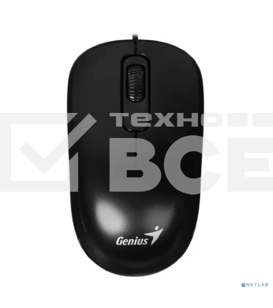 Мышь проводная Genius DX-110 черный, 1000 dpi, USB, кнопки - 3