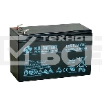 Батарея B.B. Battery серия HR, HR1234W, напряжение 12В, емкость 9Ач (разряд 20 часов), емкость 7Ач (разряд 10 часов), макс. ток разряда (5 сек.) 105А, макс. ток заряда 2.1A, свинцово-кислотная типа AGM, клеммы Т2, ДxШxВ 151x65x100мм., вес 2.5кг., срок слу, фото 1
