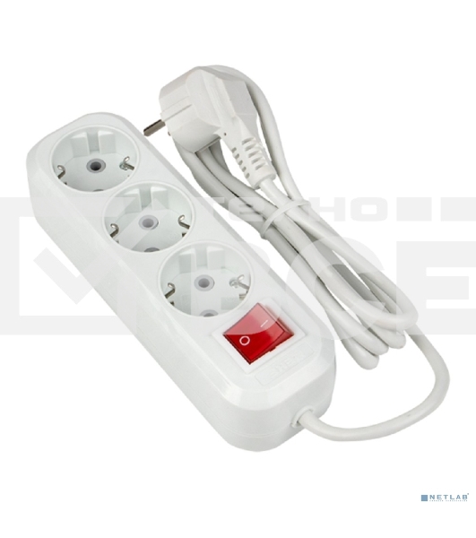 Удлинитель EKF UBA16-310-3-02i 'Эксперт' 3 гнезда 2 метра 16А/3,5 кВт с выключателем и заземлением ПВС 3х1 EKF PROxima