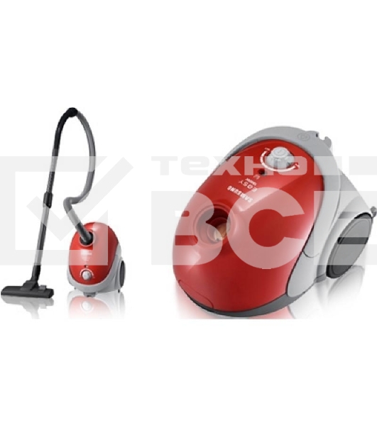 Пылесос Samsung VCC5251V3R 1800Вт, красный 410/1800 Вт, уборка сухая, пылесборник мешок, контейнер 2л
