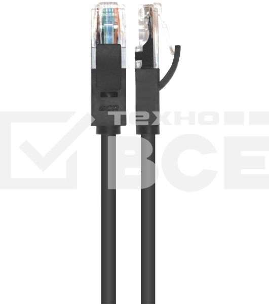 Патч-корд Greenconnect Патч-корд UTP прямой 10m AWG24 кат.5е,  RJ45,  медь, литой (Черный), пластик пакет (GCR-LNC06-10.0m)