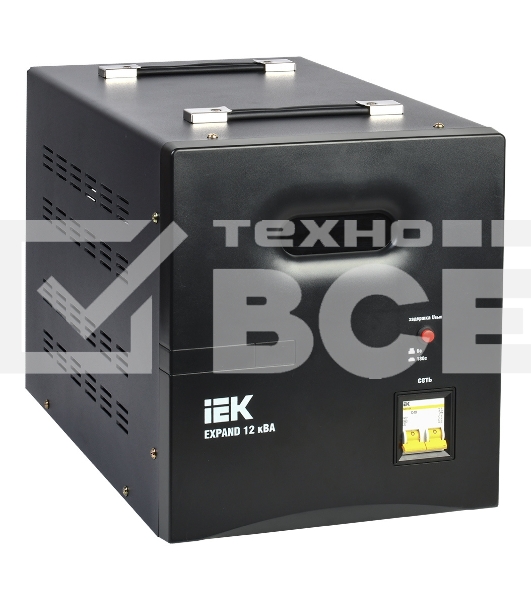 Стабилизатор напряжения IEK Expand 12кВА однофазный черный (IVS21-1-012-11)