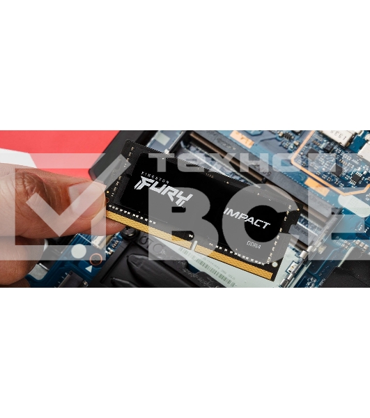 Оперативная память Kingston Fury Impact, DDR4, 8GB (1x8GB), 3200MHz, CL20, SO-DIMM