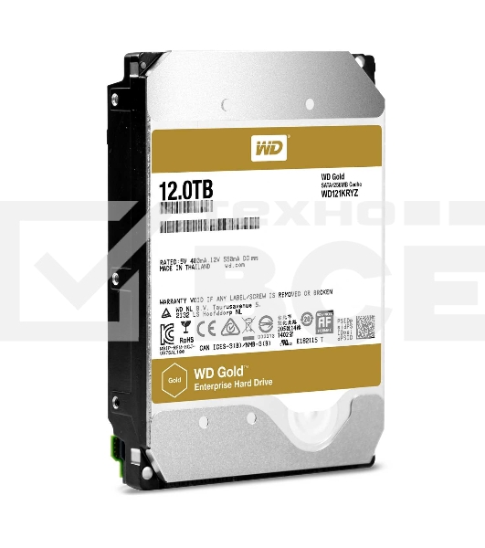Жесткий диск SATA 12TB 7200RPM 6GB/S 256MB GOLD WD121KRYZ WDC 3.5