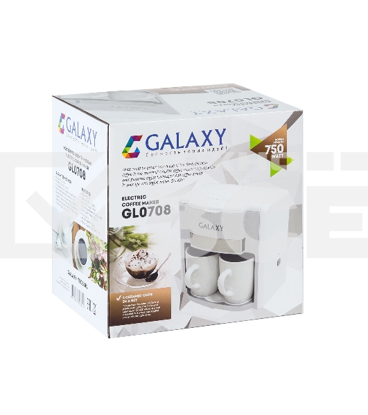 Кофеварка капельная Galaxy Line GL 0708 белый, исп. кофе - молотый, 0,3 л, 750 Вт.