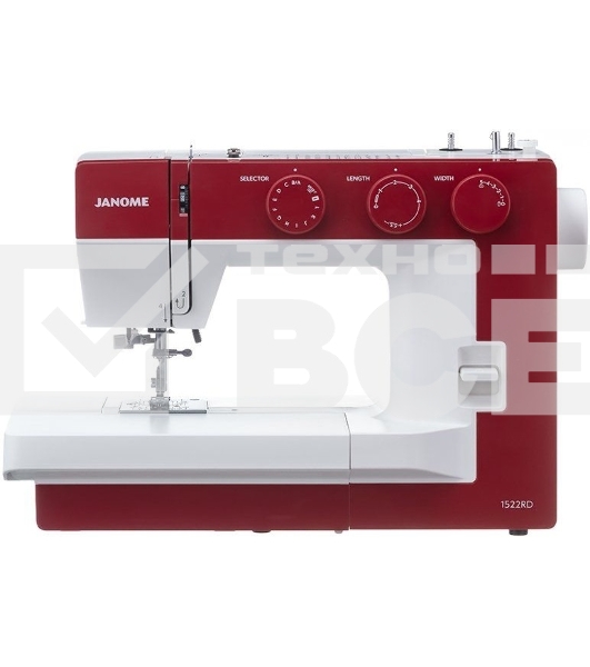 Швейная машина Janome 1522RD 25 операции, петля автомат, верт. челнок, нитевдеватель, мягкий  , подарочный набор (шпульки, ножницы, сантиметровая лента, игольница )