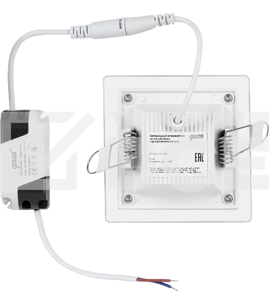 Светильник Glass кв 6W 490lm 4000K 220-240V IP20 монт Ø70х70 100*100*35 с дек стеклом LED