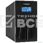 Источник бесперебойного питания CROWN 800VA/450W, металл, 1x12V/9AH, розетки 3*EURO+1*IEC bybass, трансформатор AVR 145-280V, LCD дисплей, съёмный кабель 1.2м, фильтр телефонной и ethernet линии RJ11/45, защита батареи, от перегрузки, от КЗ, фото10