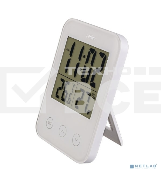 Часы-метеостанция Perfeo 'Touch', белый, (PF-S681) время, температура, влажность