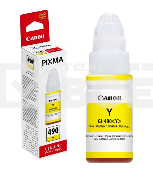 Чернила Canon GI-490Y 0666C001 желтый для Canon Pixma G1400/2400/3400 (70мл)