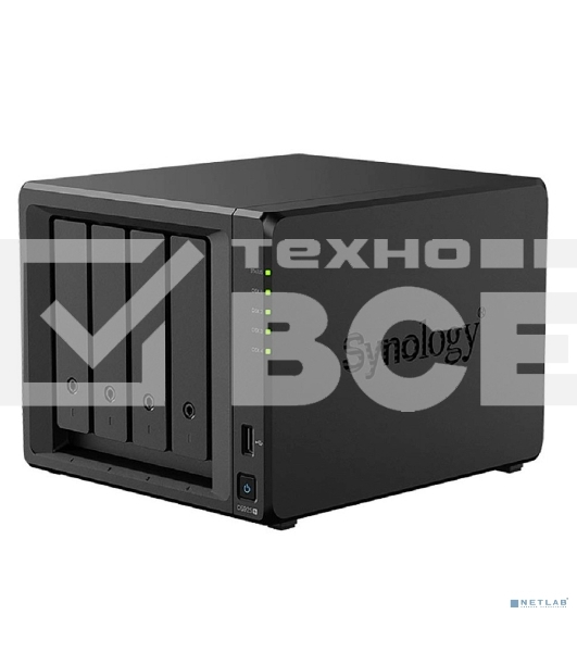 Сетевое хранилище Synology DiskStation DS925+ черный (AMD Ryzen V1500B/4Gb/4 pcs (3.5