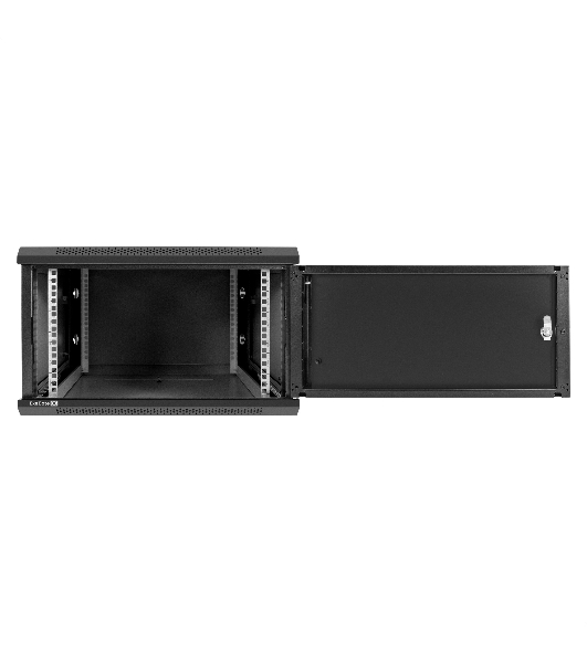 Шкаф телекоммуникационный 19' настенный 6U ExeGate EC-WM-6U.600.M.BLACK (19', 6U, 600x600x370 мм (ШхГхВ), передняя дверь металл, съемные боковые панели, пыле- и влагозащита IP23, черный RAL 9004)