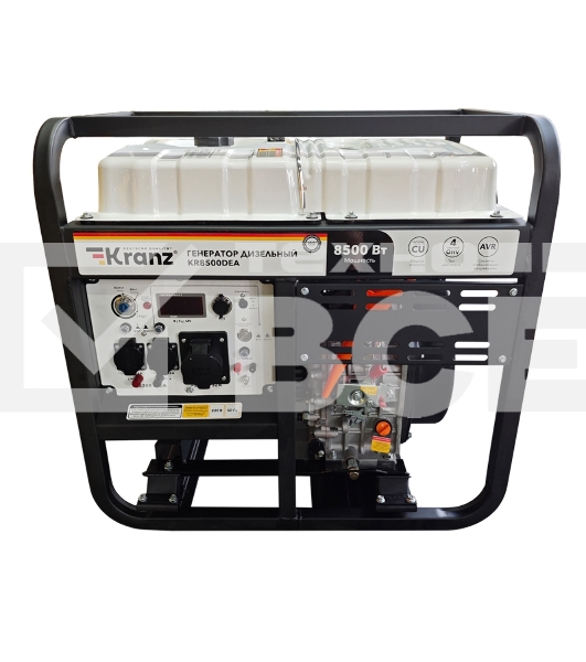 Генератор дизельный Kranz KR8500DEA, 8,5кВт, 230В, 16л, коннектор автоматики, электростартер