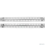 Модульная патч-панель 19'' Hyperline PPBLHD-19-48S-SH-RM, 48 портов, Flat Type, 1U, для экранированных и неэкранированных модулей KJ2(C6A), KJNE, с задним кабельным организатором (без модулей), фото 1