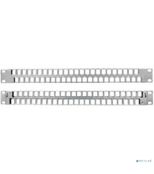 Модульная патч-панель 19'' Hyperline PPBLHD-19-48S-SH-RM, 48 портов, Flat Type, 1U, для экранированных и неэкранированных модулей KJ2(C6A), KJNE, с задним кабельным организатором (без модулей)