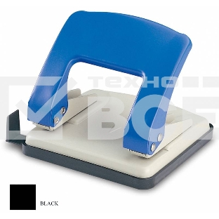 Дырокол Kw-Trio Stylish Medium 966GR/BLCK макс.:20лист. металл черный отв.:2 с линейкой