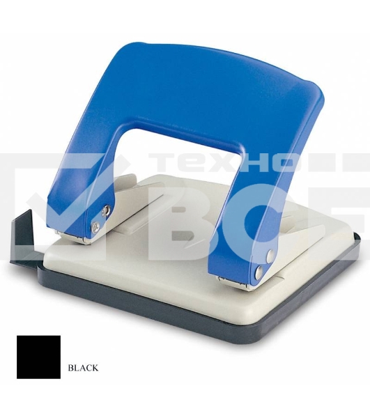 Дырокол Kw-Trio Stylish Medium 966GR/BLCK макс.:20лист. металл черный отв.:2 с линейкой