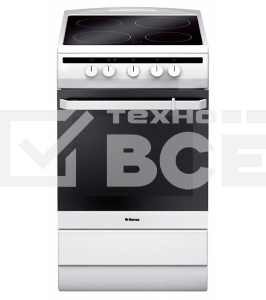 Плита электрическая Hansa FCCW54002 белый, конфорок 4 шт, духовка 68 л, 50 см x 85 см x 60 см