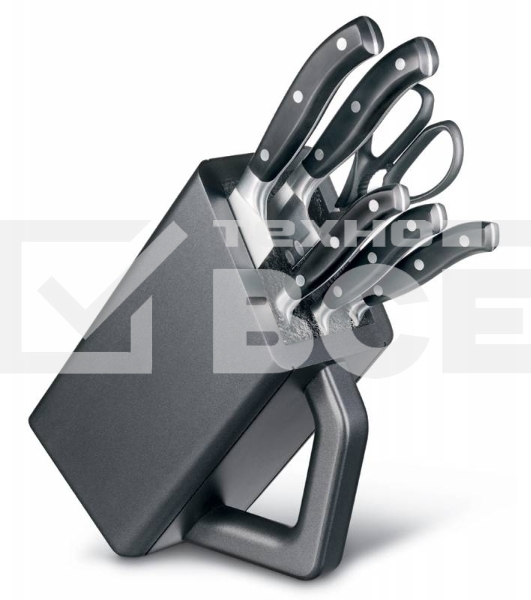 Набор ножей кухон. Victorinox Forged Cutlery Block (7.7243.6) компл.:6шт с подставкой черный подар.коробка
