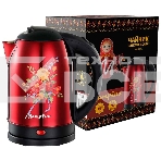 Чайник Матрена MA-005 электрический (2,0 л) стальной красный хохлома, фото 1