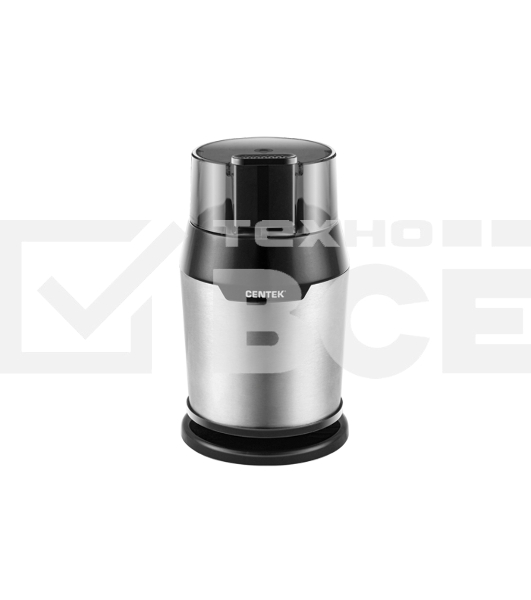 Кофемолка Centek CT-1362 (сталь) 200Вт, 60гр, стальн стакан, стальн чаша, прозрачная крышка