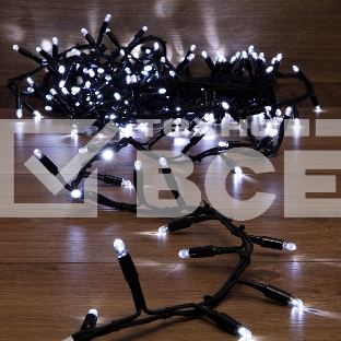 Гирлянда «Кластер» 10 м, 200 LED, черный каучук, IP67, соединяемая, цвет свечения белый NEON-NIGHT