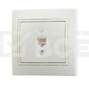 Розетка компьютерная 1-м СП Мира RJ45 крем/крем Lezard 701-0303-139