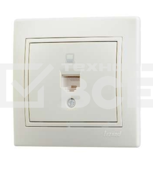 Розетка компьютерная 1-м СП Мира RJ45 крем/крем Lezard 701-0303-139