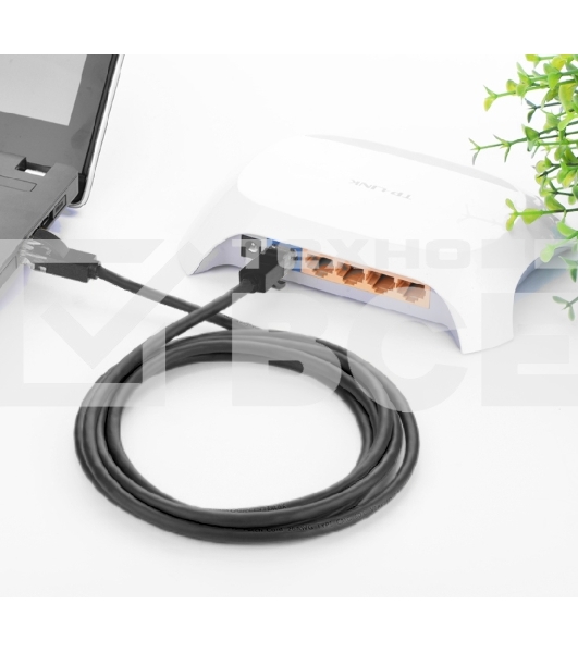 Патч-корд Greenconnect Патч-корд UTP прямой 10m AWG24 кат.5е,  RJ45,  медь, литой (Черный), пластик пакет (GCR-LNC06-10.0m)